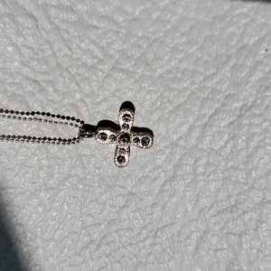 Silver necklace with gems